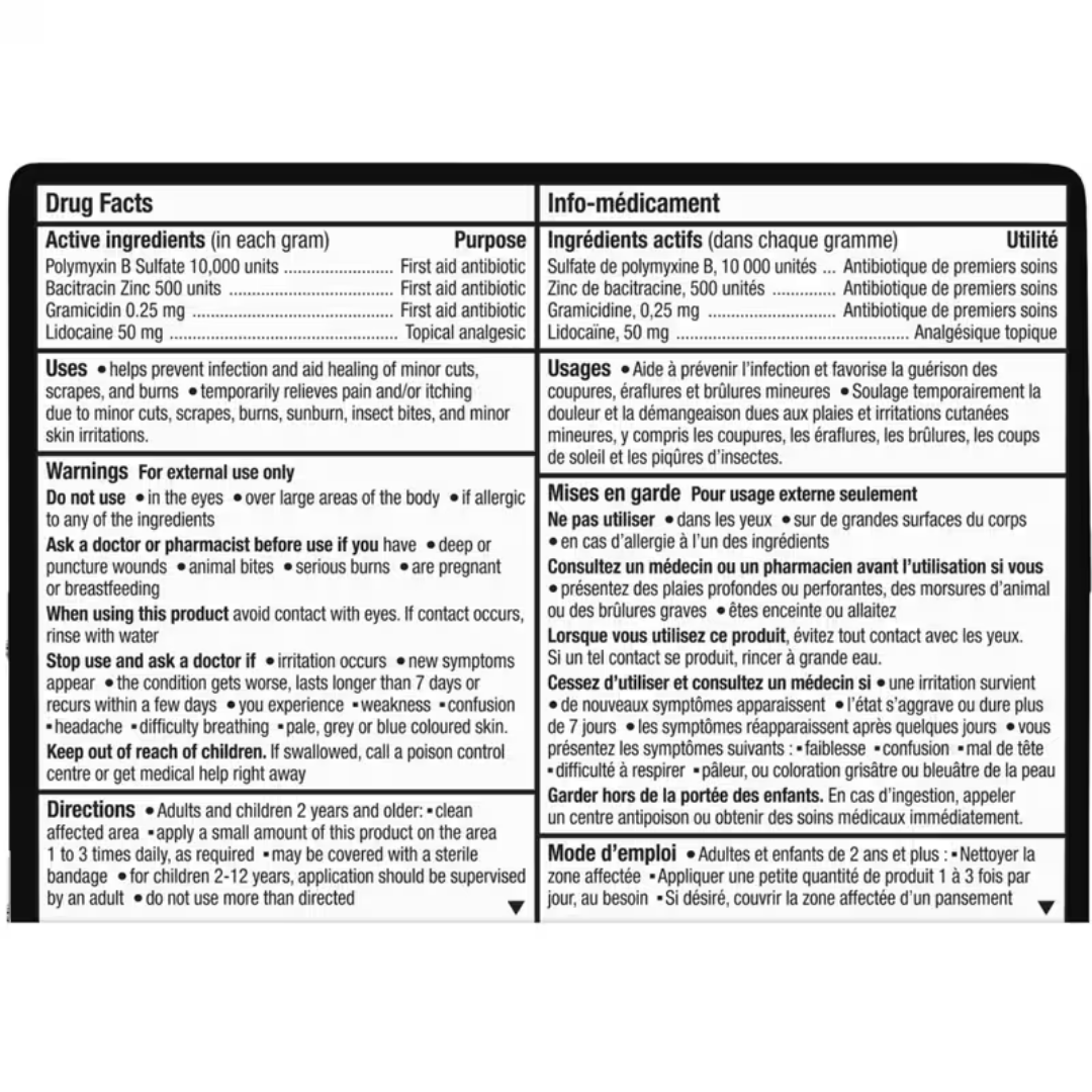 Pommade antibiotique complète Polysporin