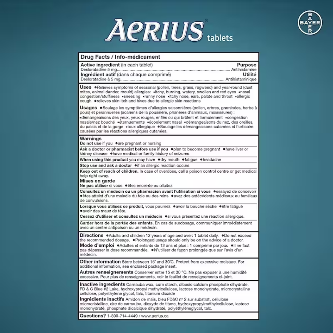 Aerius Comprimés pour les allergies - 5mg