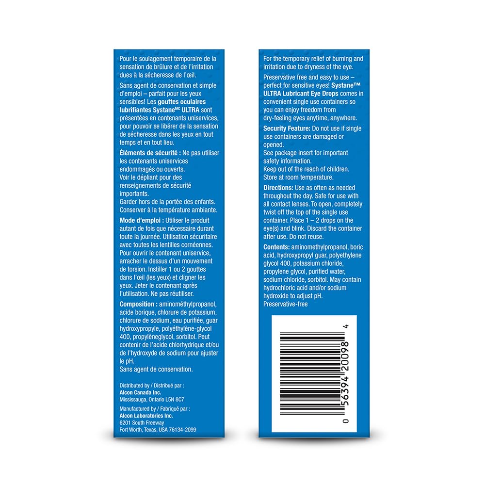 Gouttes oculaires lubrifiantes Systane Ultra