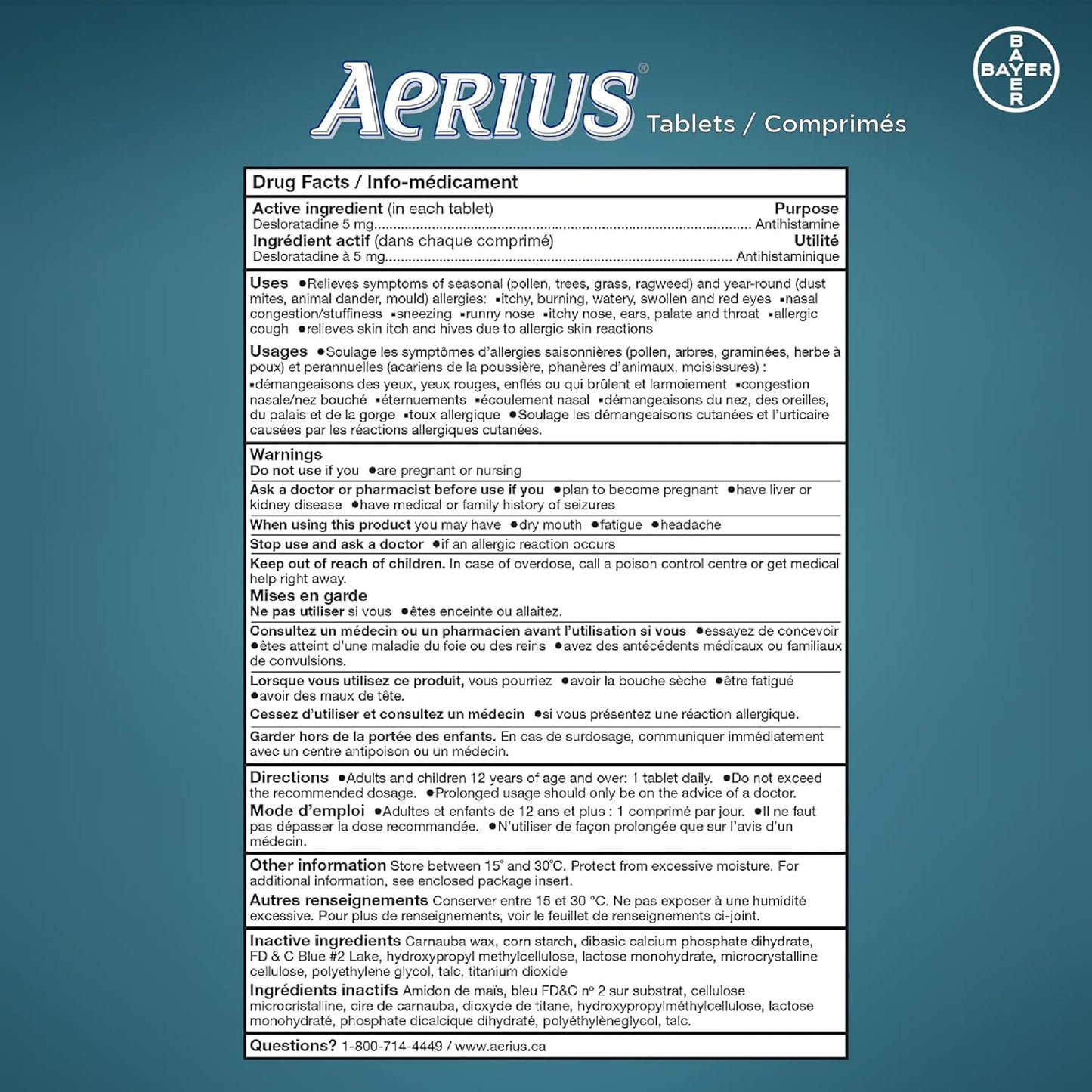 Aerius Médicament contre les allergies - 5 mg